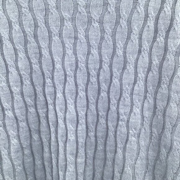 Women's 2X Gray Cable Knit Sweater Lightweight Long Sleeve Round Wide Neckline - Picture 10 of 10